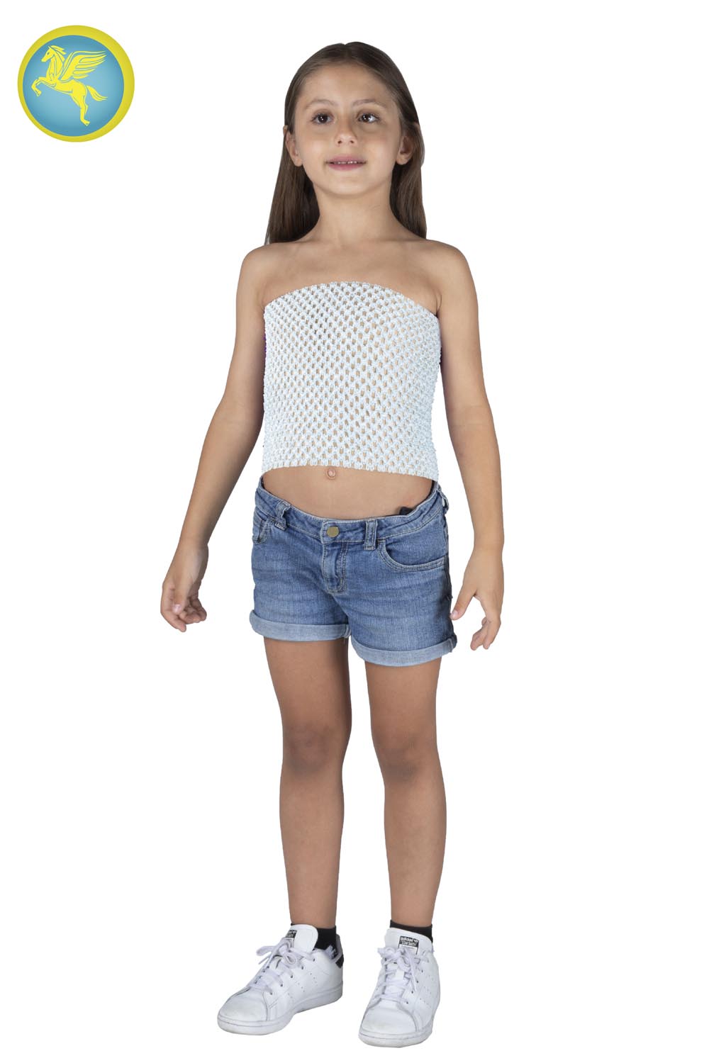 TOP ELASTICO TINTA UNITA CELESTE